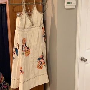 Anthropologie embroidered halter dress